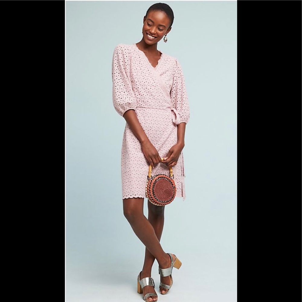 NWT-Anthropologie Merina Eyelet wrap Dress Sz. M